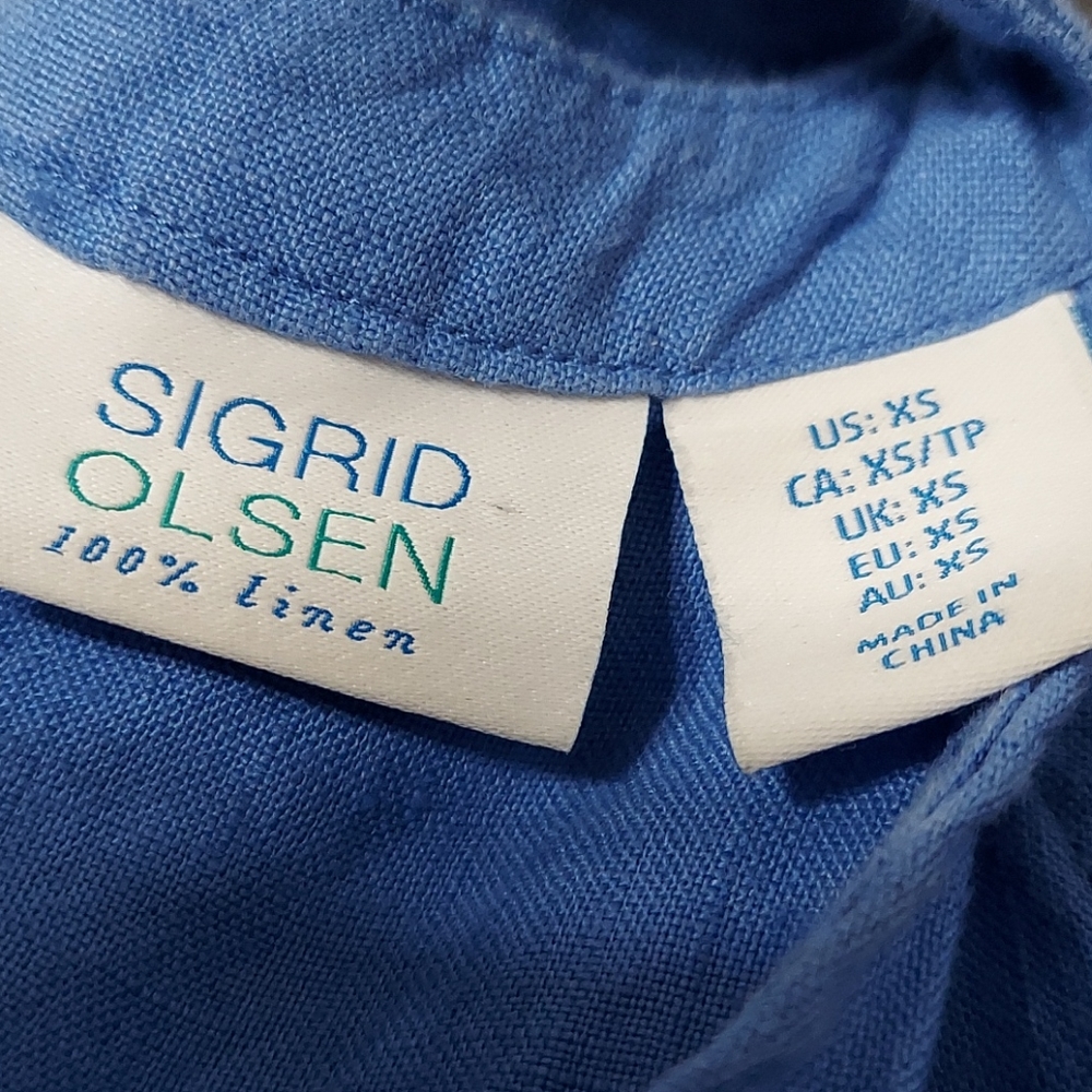 Sigrid Olsen 100% linen halter high-low dress XS - Picture 6 of 9